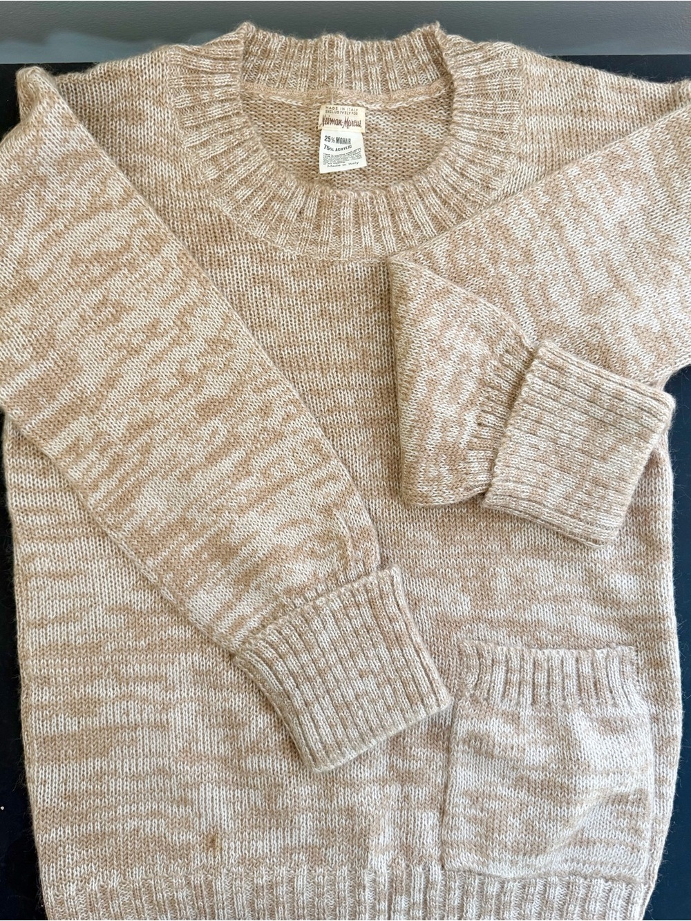 Vintage Neiman Marcus Mohair Tan Sweater Made in Italy
